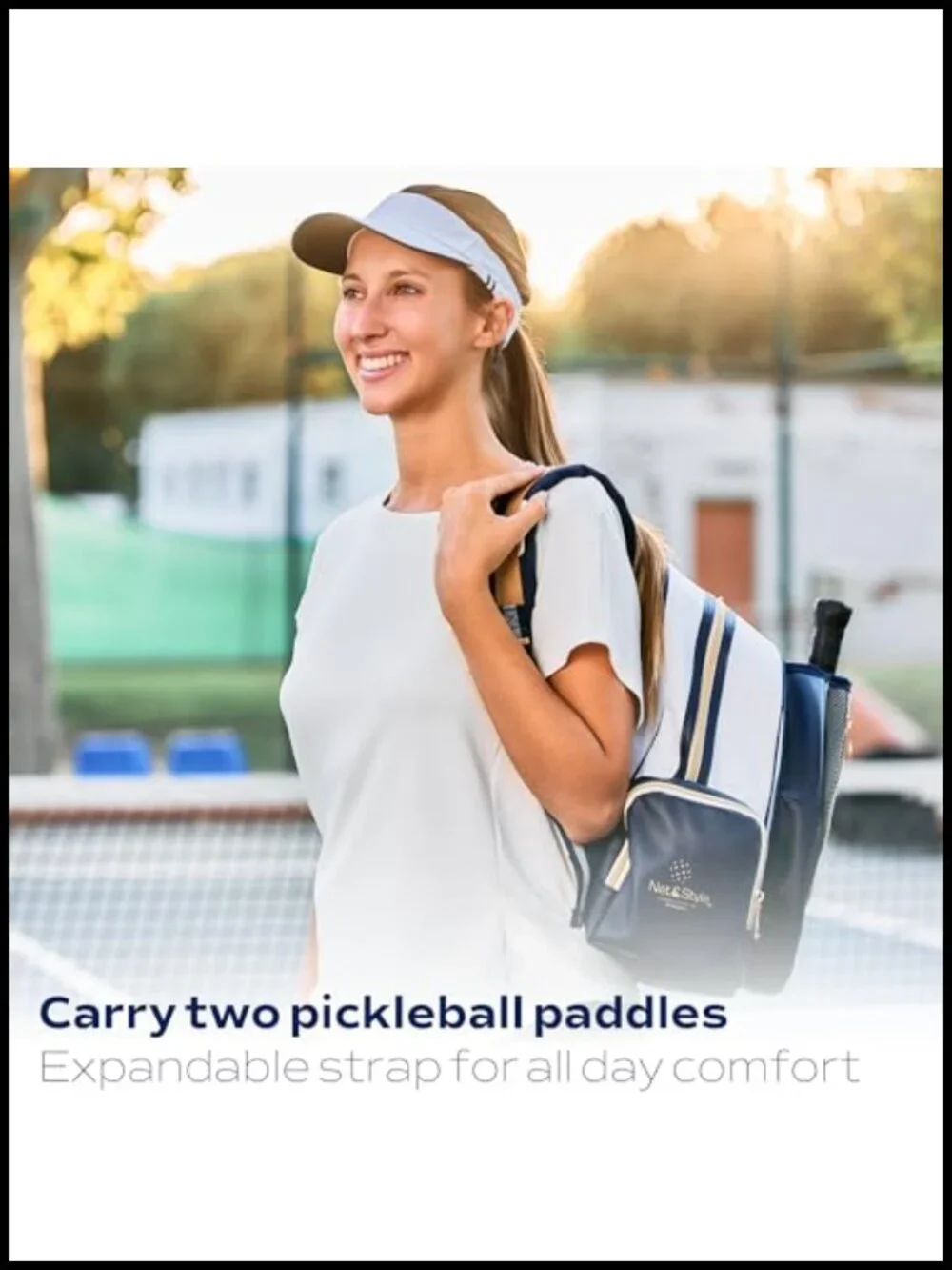 Pickleball Backpack with Paddle Holder Large Capacity Lightweight